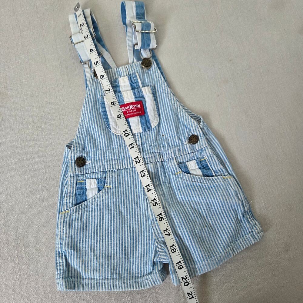 Vintage Oshkosh Striped Denim Overalls 3t - Picture 3 of 6